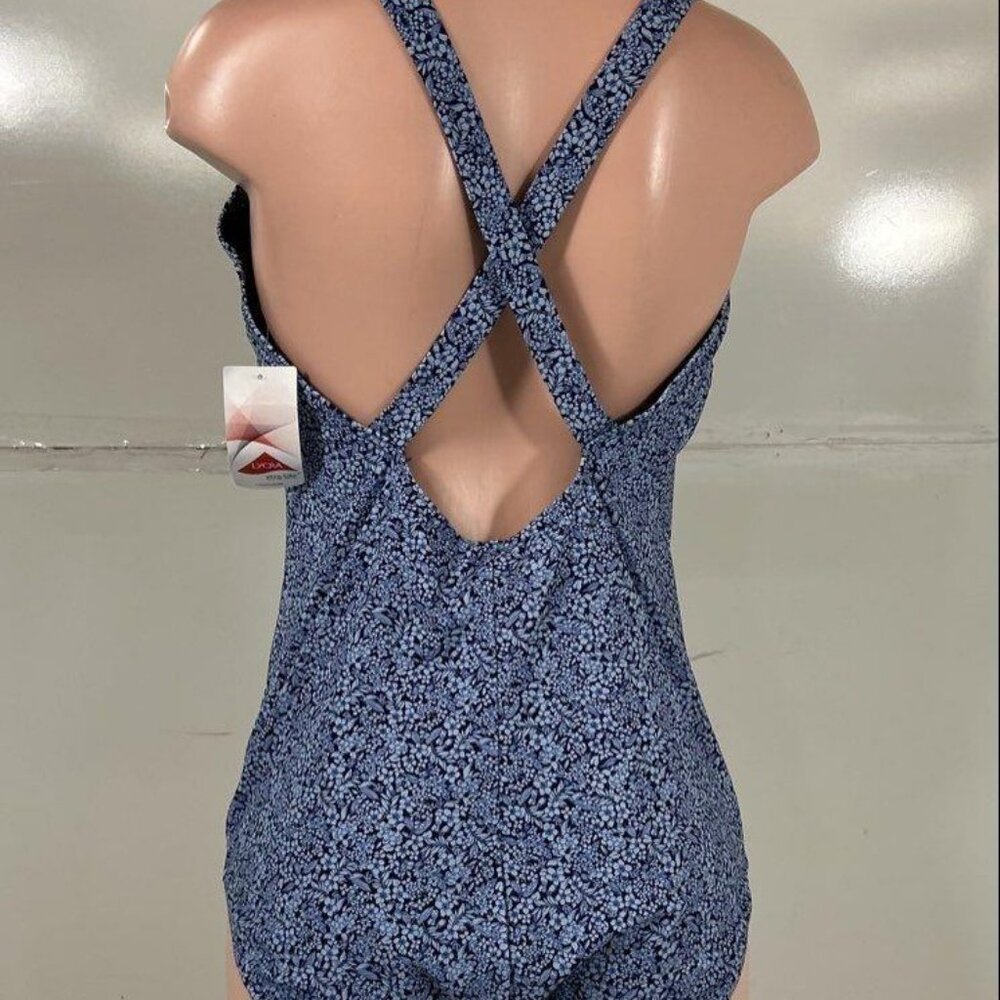 NWT Land's End tugless dark blue scoop neck swimsuit, Size 18 - Picture 2 of 4